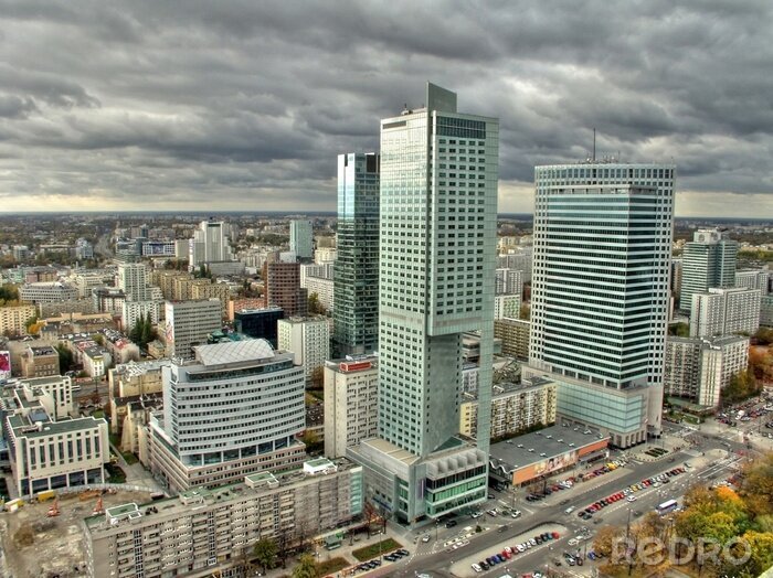 Papier peint  Panorama des tours à Varsovie