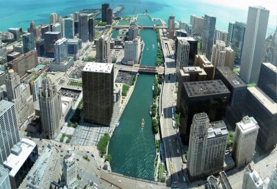 Papier peint  Panorama du fleuve à Chicago