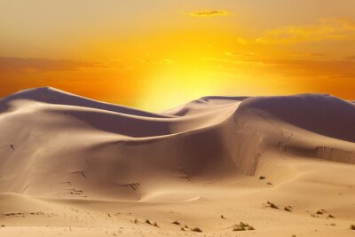 Papier peint  Panorama du soleil derrière le désert