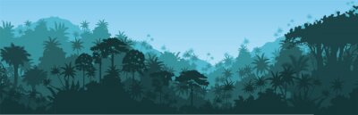 Papier peint  Panorama graphique de la jungle