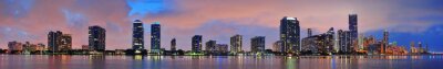 Papier peint  Panorama mauve Miami de nuit