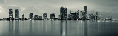 Papier peint  Panorama noir et blanc de Miami