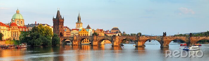 Papier peint  Panorama pont à Prague