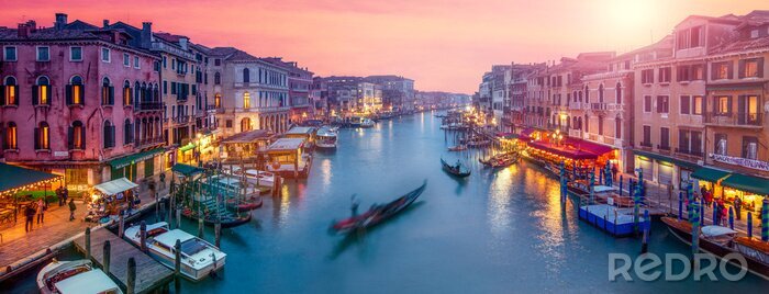 Papier peint  Panorama rose de Venise