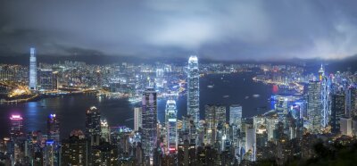 Papier peint  Panorama ville de Hongkong