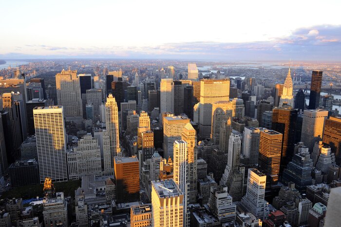 Papier peint  Panorama ville sous les nuages