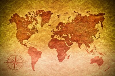 Papier peint  papier vintage avec carte du monde