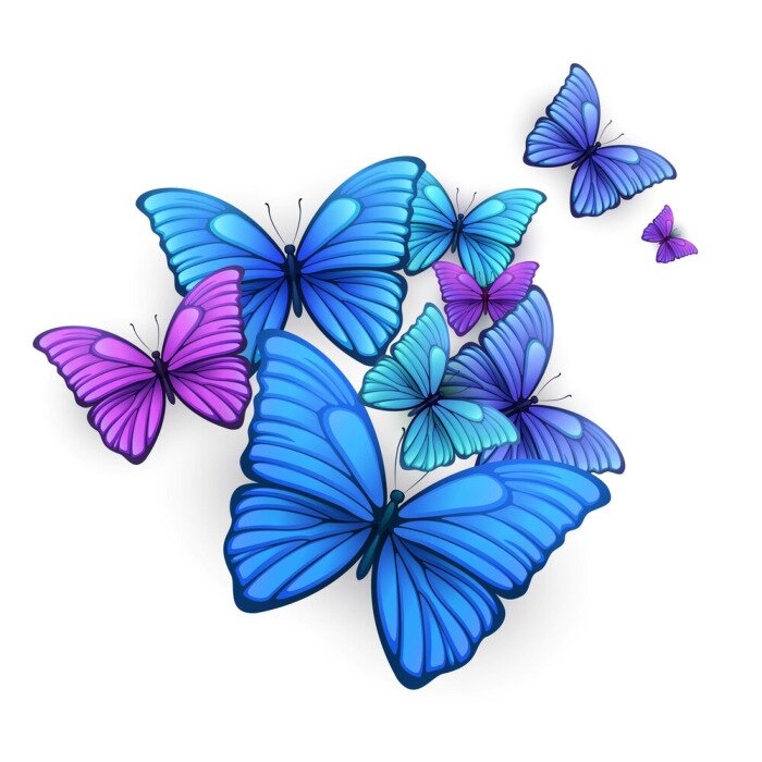 Papier peint  Papillons 3D multicolores