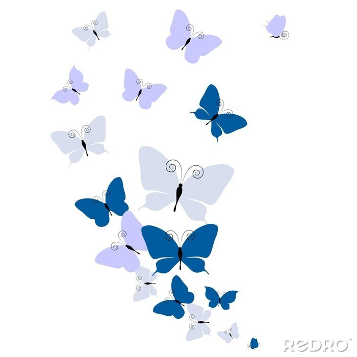 Papier peint  Papillons bleu mauve