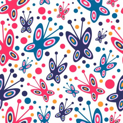 Papier peint  Papillons tricolores