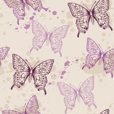 Papier peint  Papillons violets