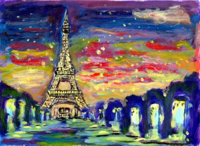 Papier peint  Paris aquarelle abstrait