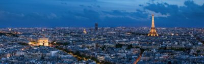 Papier peint  Paris de nuit panorama