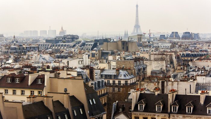 Papier peint  Paris embrumée