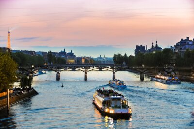 Papier peint  Paris et la Seine au crépuscule