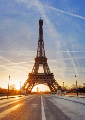 Papier peint  Paris la Tour Eiffel et rue