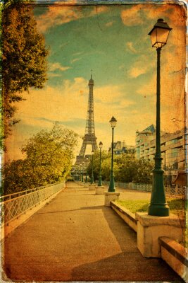 Papier peint  Paris la Tour Eiffel vintage