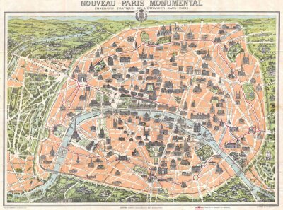 Papier peint  Paris sur une vieille carte
