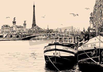 Papier peint  Paris vintage
