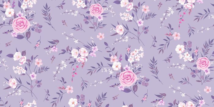 Papier peint  Parterres de fleurs violettes