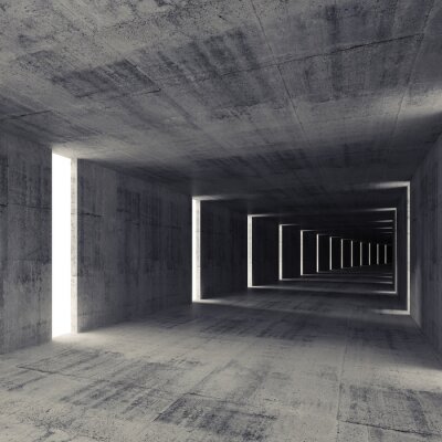 Papier peint  Passage souterrain en béton 3D