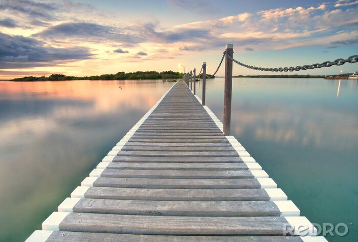 Papier peint  Passerelle 3d chaîne métallique