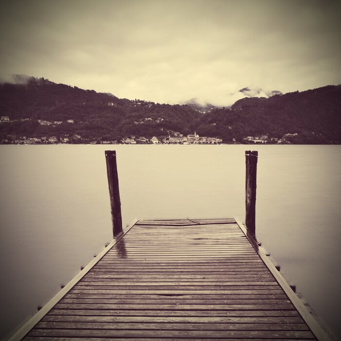 Papier peint  Passerelle 3d et montagnes