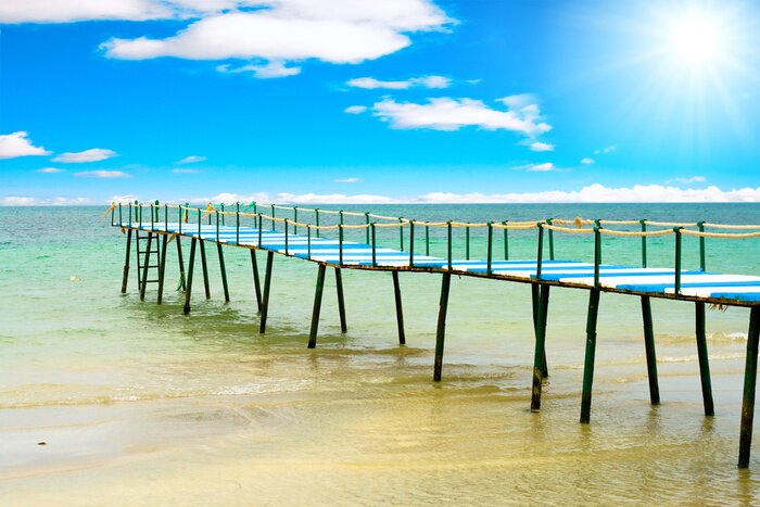 Papier peint  Passerelle eau peu profonde