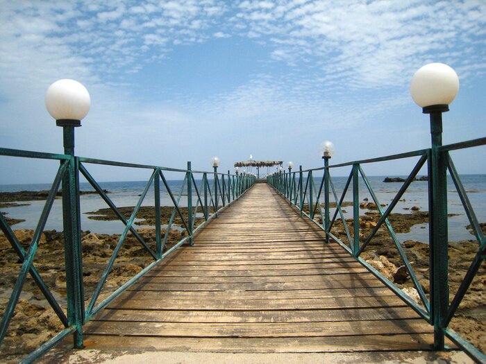 Papier peint  Passerelle lampes