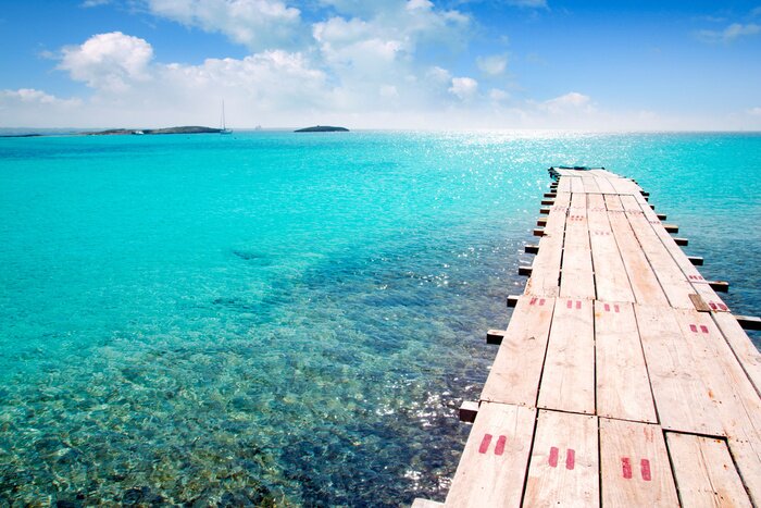 Papier peint  Passerelle mer d'azur