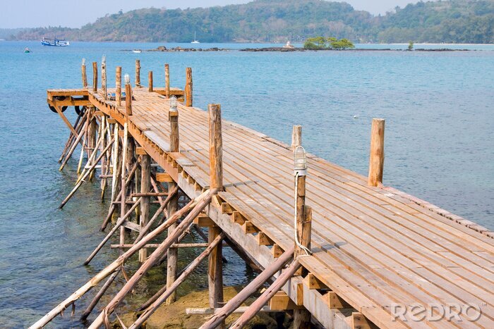 Papier peint  Passerelle mer en Thaïlande