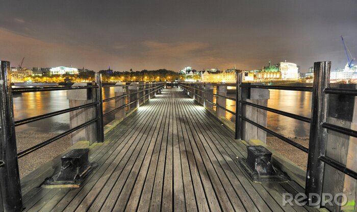 Papier peint  Passerelle ville de nuit