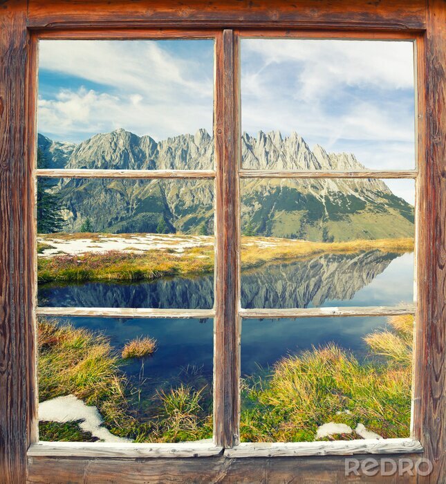 Papier peint  Paysage à travers la fenêtre