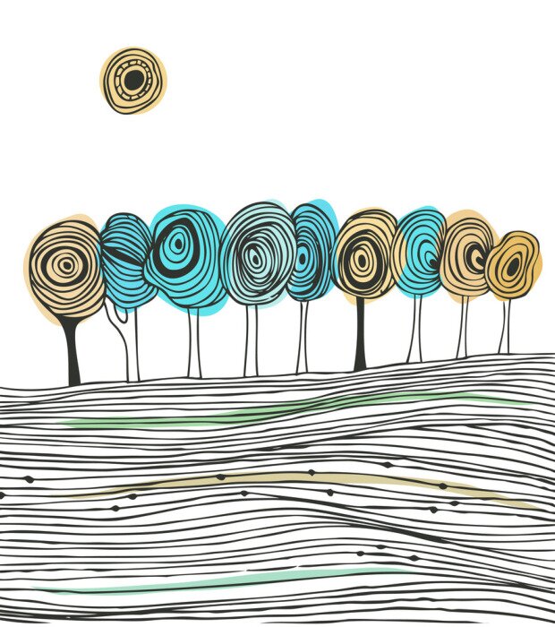 Papier peint  Paysage avec lignes