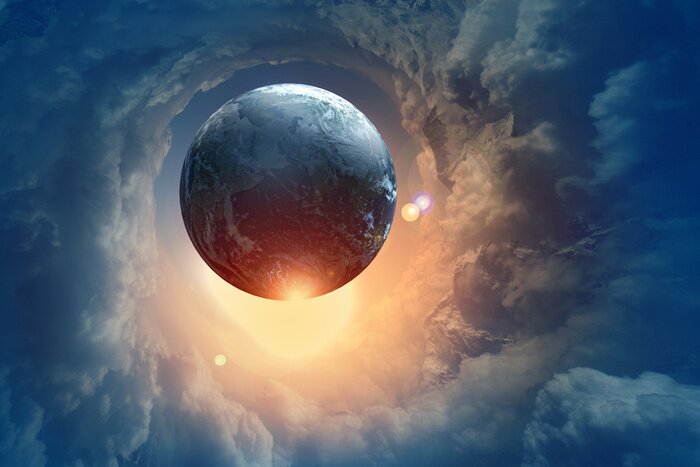 Papier peint  Paysage cosmique avec une planète