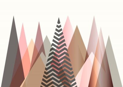 Papier peint  Paysage de montagne abstraite dans la conception de style scandinave