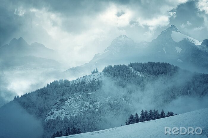 Papier peint  Paysage de montagne en hiver