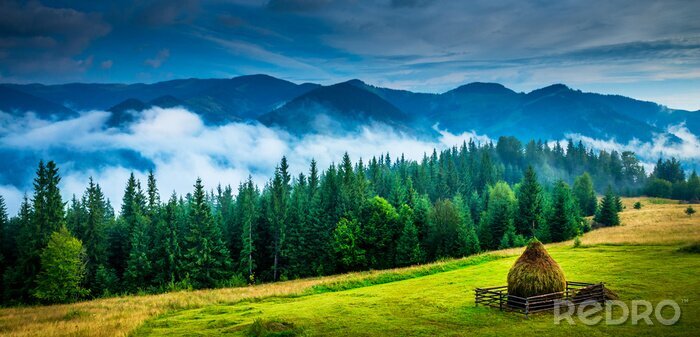 Papier peint  Paysage de montagnes vertes