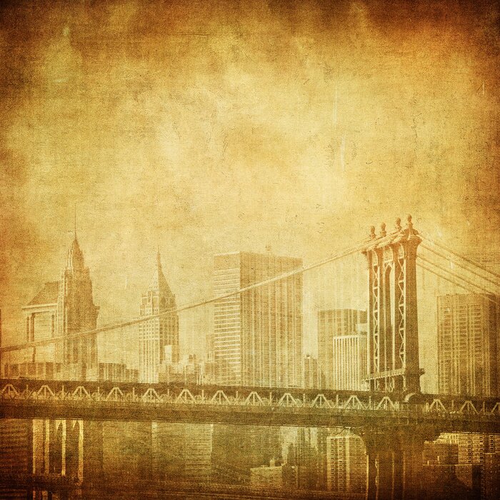 Papier peint  Paysage de New York en sépia