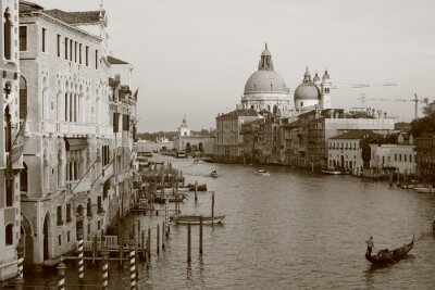 Papier peint  Paysage de Venise en noir et blanc