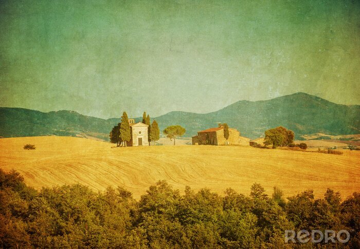 Papier peint  paysage toscan Vintage