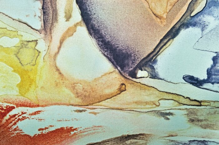 Papier peint  Peinture abstraite d'aquarelle, tissu peint de soie horizontale texturé toile de fond