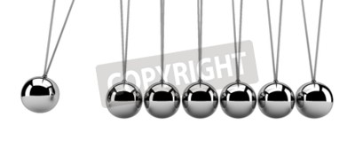 Papier peint  Pendule de Newton sur fond blanc