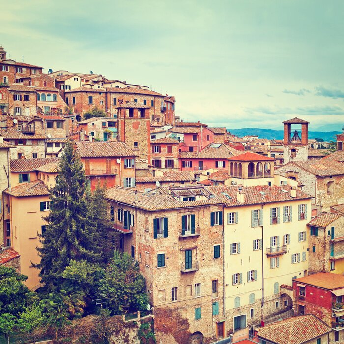 Papier peint  Pérouse aux tonalités rétro