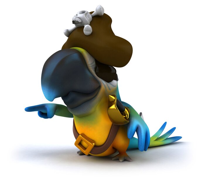 Papier peint  Perroquet déguisé en pirate