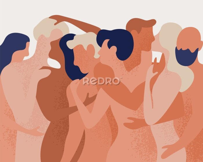 Papier peint  Personnes s'embrassant dessins