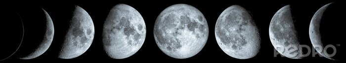 Papier peint  Perspective de la lune pendant différentes phases
