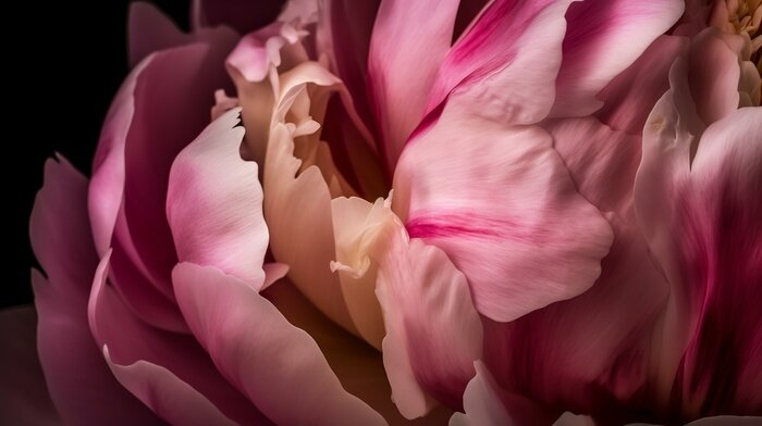 Papier peint  Pétales de pivoine rose