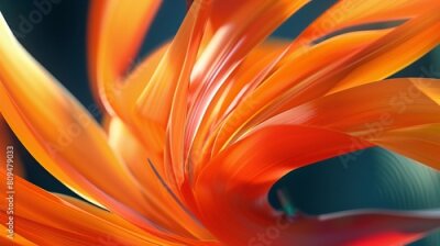 Papier peint  Petals' Dance: A close-up reveals the Strelitzia's petals swaying gracefully, a tranquil ballet in the garden breeze.