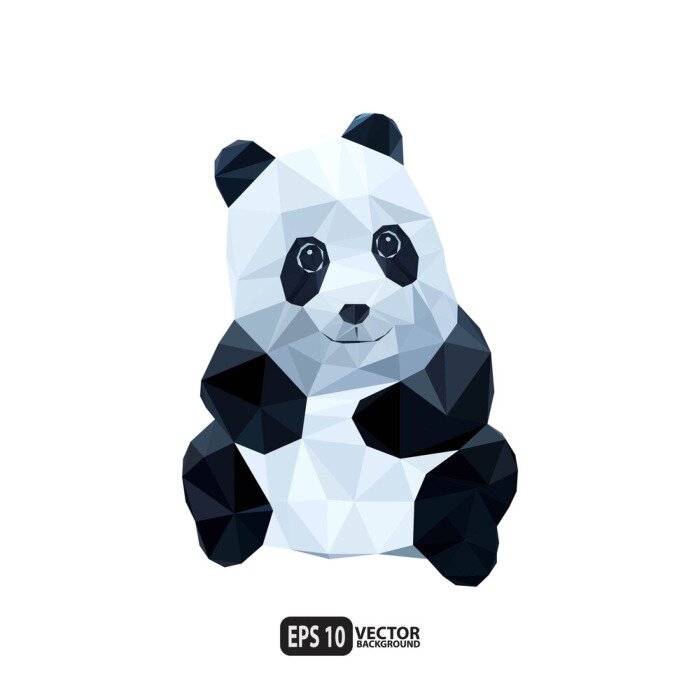 Papier peint  Petit panda géométrique